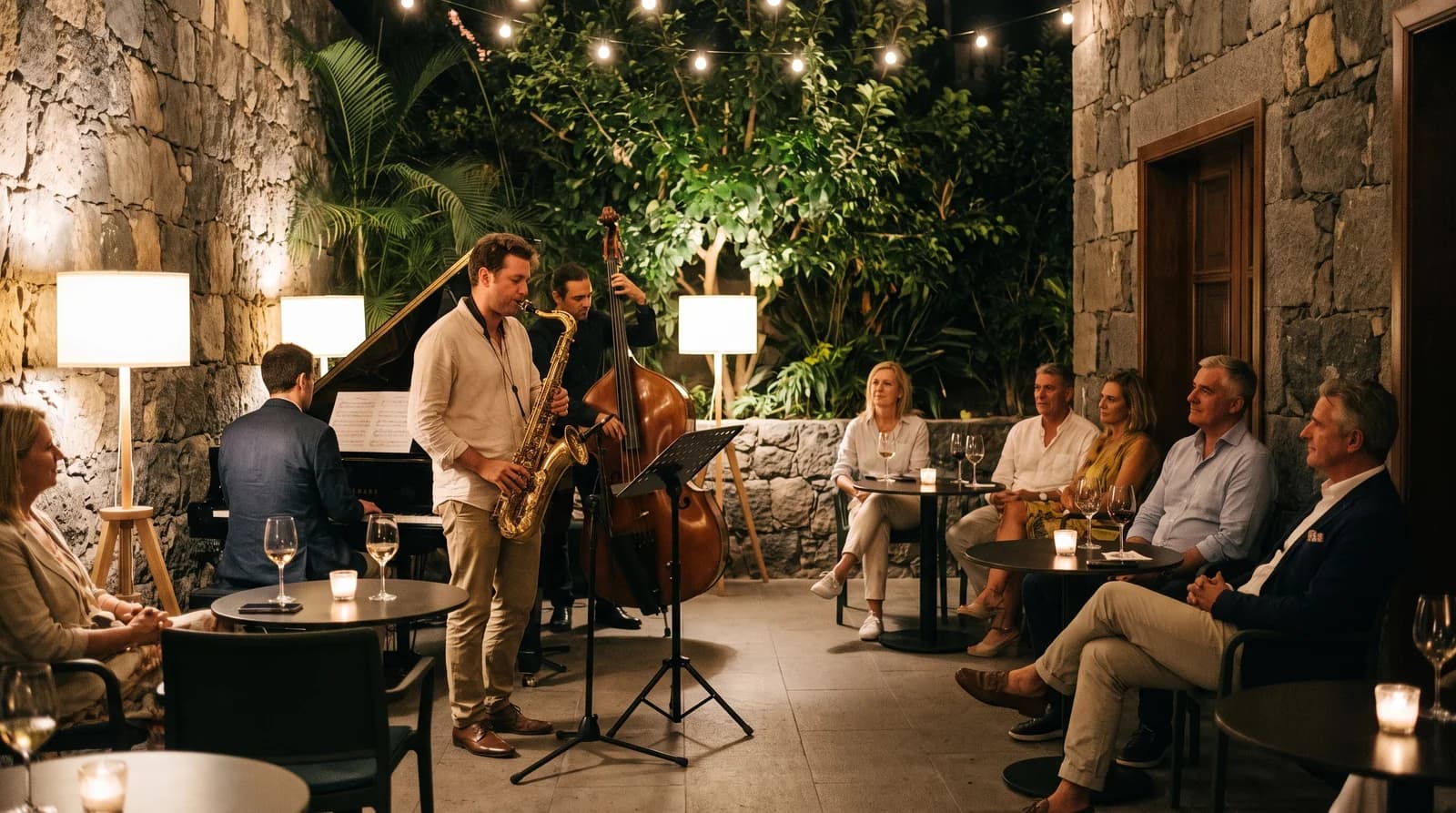 Ambiente de concierto de jazz